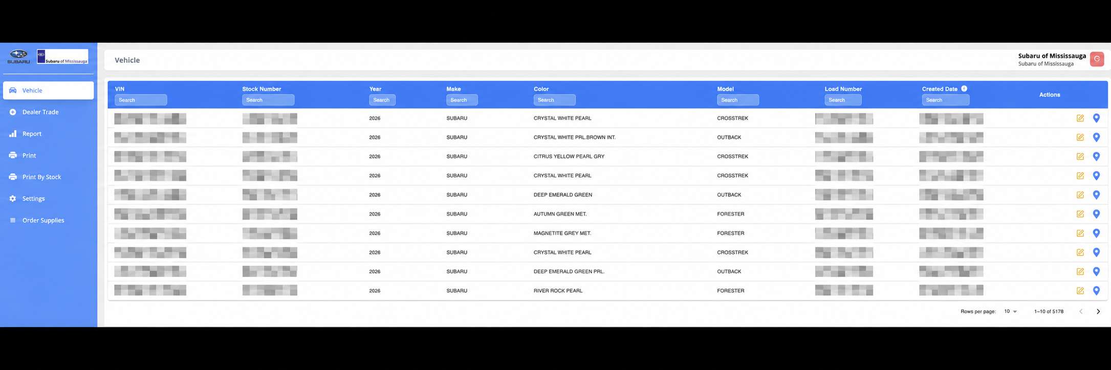 See the vehicles in inventory.