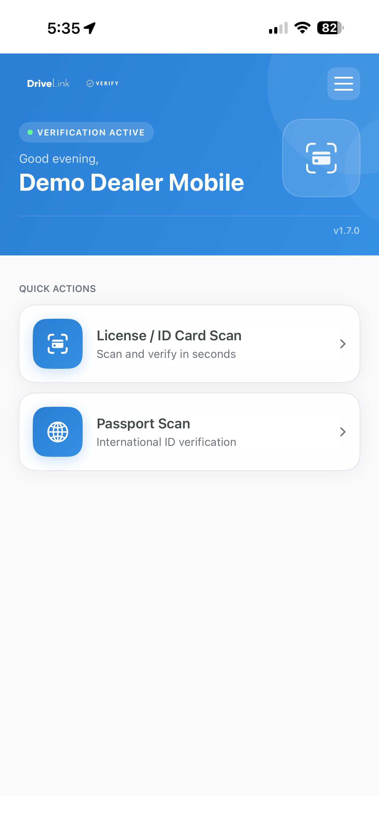 Start the scan on your device.